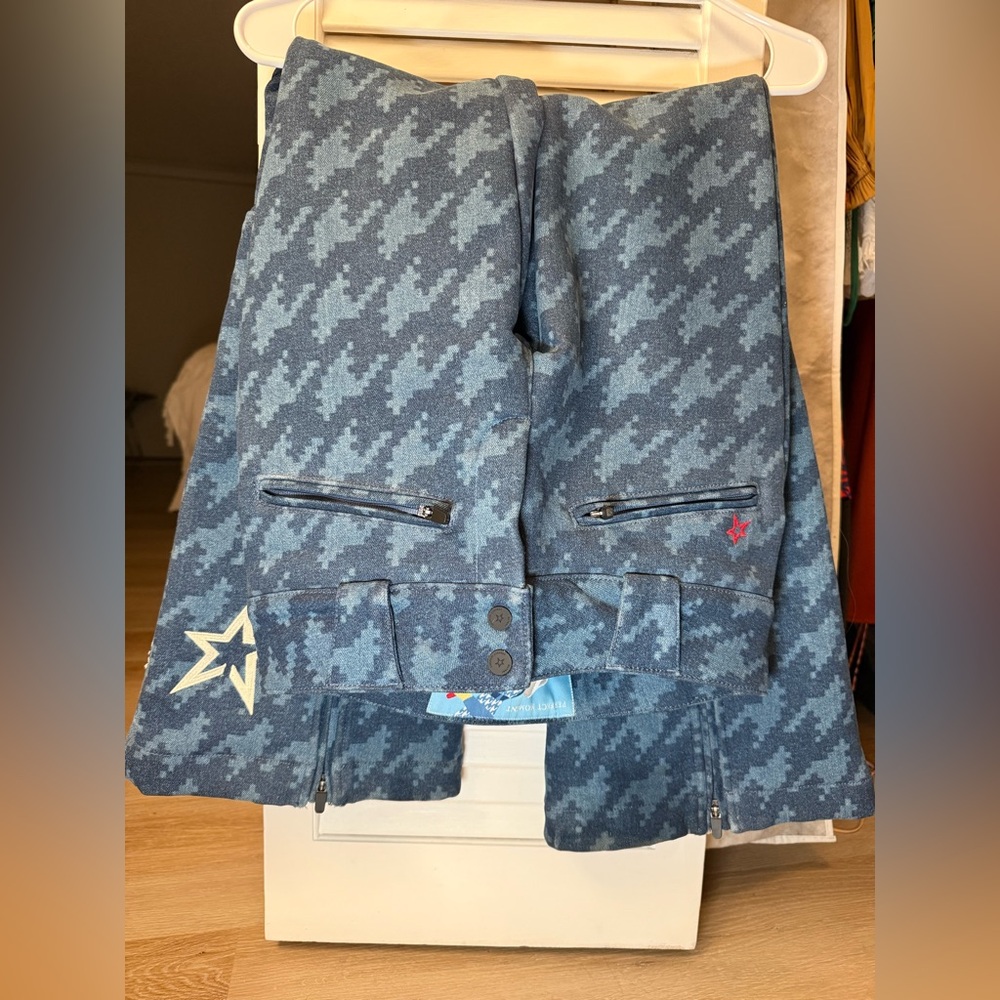 Perfect Moment Blue Houndstooth Flare Pants - Picture 10 of 13